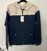 Cream and Navy Hooodie Medium NWT