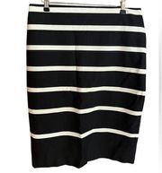 Talbots NWT black and cream striped straight skirt women’s size 8
