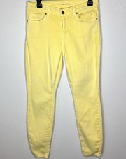 Michael Kors Izzy Skinny Jeans 6 Yellow Mid Rise Ankle Denim Spring Pants Summer