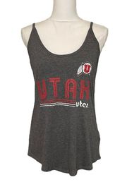 NWT Utah Utes University Heather Gray Red Cami Tee Tank Top Small gameday New