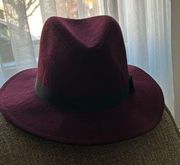 Adorable Bebe fedora hat perfect for fall and winter - one size- burgundy