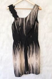 Yoana Baraschi Silk Black Cream Stripe Dress