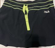 Fila Sport Tennis Skirt black yellow Pull On size medium