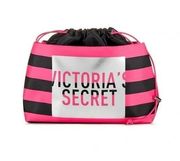 Victoria’s Secret Striped Pink + Black Beauty Bag
