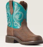 Ariat Fatbaby Heritage Western Boots cowgirl boots Worn hickory teal Pink 6.5