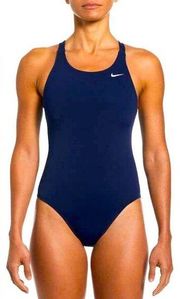 NIKE Hydrastrong Navy Blue One Piece Swim Suit Size 8