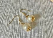 Vintage “Honey” Dangle Pearl Earrings Classic Minimal Simple Elegant Feminine