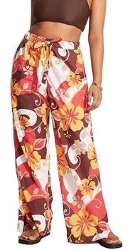 Faithfull the Brand Celvia Wide Leg Pants Retro Ulani Floral Print Size 8/L NWT