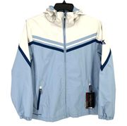 Zero Xposur Hooded Winter Jacket Womens Size Large Blue White Waterloo