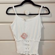 Tank Top | White Tank Top | Corset Style Ties