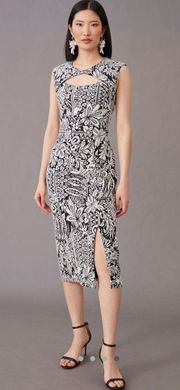 Jacquard Cut Out Midi Dress