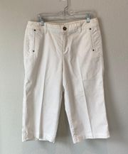 White Capri Stretch Pants Size 12