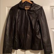 Marc New York Women’s Zipper Black Leather Jacket