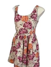 Elle Womens Pink Floral Print Sleeveless Dress