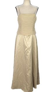 Chadwick's Full Length Formal Sleeveless Dress Gold Women's Size 10