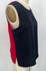 NWT Bob Mackie Shell Tank Top Sz S Black Red 100% Silk Camisole