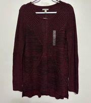 Dana Buchman Red and Black Loose Fit Sweater Size XL NWT