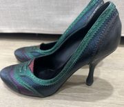 Bottega Veneta iridescent spindle heels 39 1/2
