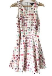 A|X Armani Exchange Fit Flare Dress Watercolor Polka Dot Sleeveless Women’s 6