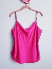 Rachel Zoe Hot Pink Drape Front Cami with Rhinestone Drip