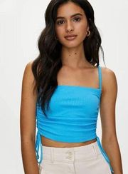 Wilfred Free Aritzia Bright Blue Ribbed Savita Side Cinch Tank Size Medium M