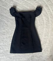 Black Off-Shoulder Mini Dress