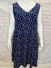 Eshakti Size 16 Scallop Neckline Tulip Print Dress size 20