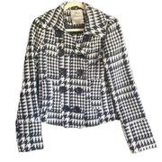 Urban Behavior Wool Blend Double Breasted Houndstooth Coat. Size Medium.