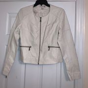Forever 21 Cream Leather Jacket
