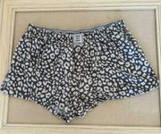 PJ Salvage Lets get cozy gray and white animal print pajama shorts.  S