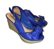 Blue Apt 9 Wedges High Heels Beach Coastal Vacation Party