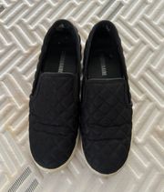 Black Quilted Slip-On Sneaker