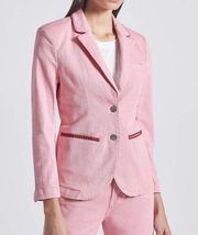 Current/Elliot Womens Blazer Tuxedo The Denim Taxi Line Long Sleeves Pink 0