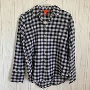 Joe Fresh Black and White Check Button Up Top