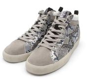 GIANNI BINI Leather And Suede Snake Skin Glitter High Top Sneakers Size 9.5