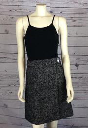 Michael Kors Herringbone Wrap Skirt black & white size 12