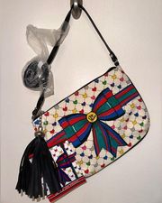 NWT Brighton Tom Clancy Crossbody Handbag Purse Rainbow Hearts Love Joy Pouch