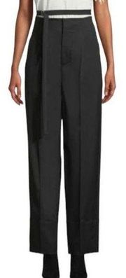 Helmut Lang High Waisted Relaxed Wool Pant Wool Twill Black Trouser Women Size 0