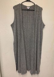 Joy Gray Long Vest Duster Sleeveless Cardigan Size L