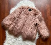 Elstana Pink Faux Fur Coat Size S