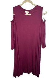 Style & Co Cold Shoulder Swing Dress Long Sleeve Size Medium NWT