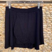 Chaser Black Cool Jersey Smocked Hi Lo Overlap Mini Flounce Skirt. Small. NWT