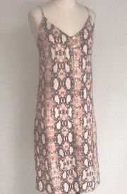 Pink Snake Print Midi Dress NWT