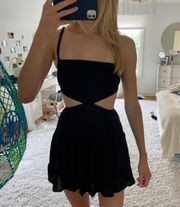 black cut out mini dress