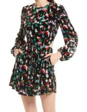 NWT  Floral Velvet Cut Out Back Mini Dress