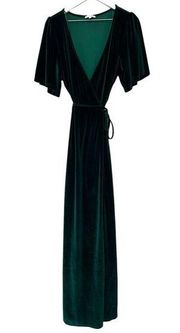 Baltic Born Meghan Velvet Wrap Maxi Dress Emerald  SizeXXL