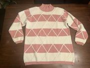 Pink and white sweater size medium vintage Coogi style