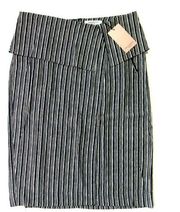 NWT MM. Lafleur Montgomery in Navy Ivory Thick Stripe Pencil Skirt 6