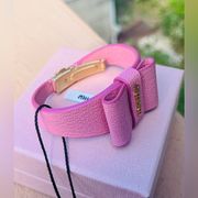 Miu Miu leather bow bracelet Barbie theme​​​​