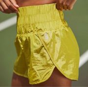 Free people movement yellow the way home athletic athleisure shorts size small